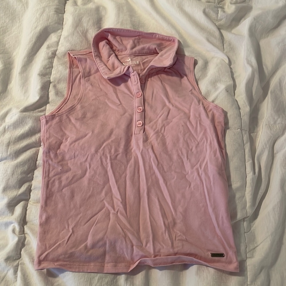 Hollister Pink Collared Top